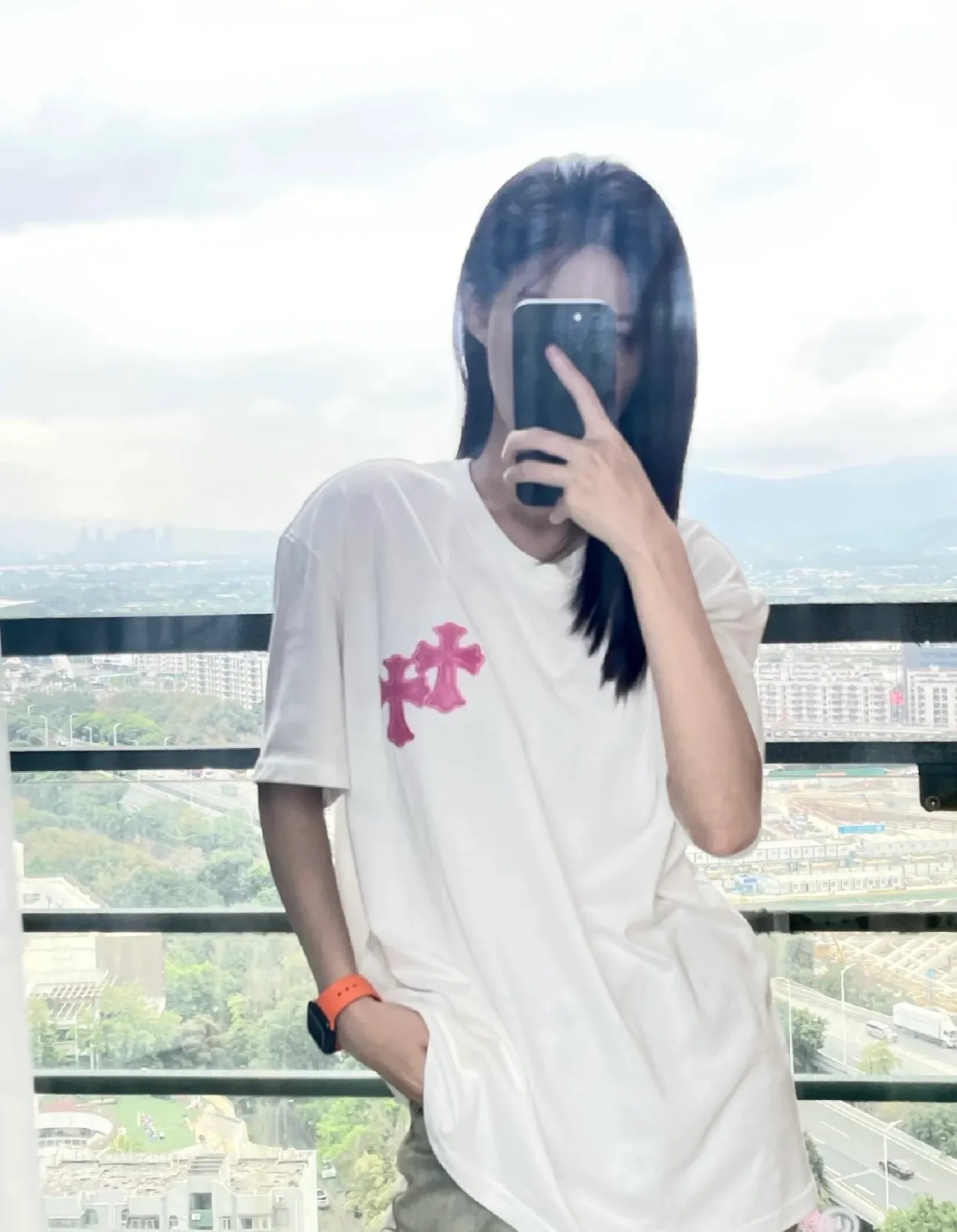 CHROME HEARTS/ Pink T #